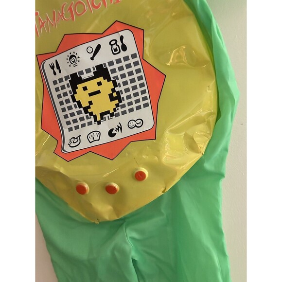 Vintage 1997 Tamagotchi Halloween Costume Green & Yellow W/ Mask Bandai Official - Picture 2 of 8